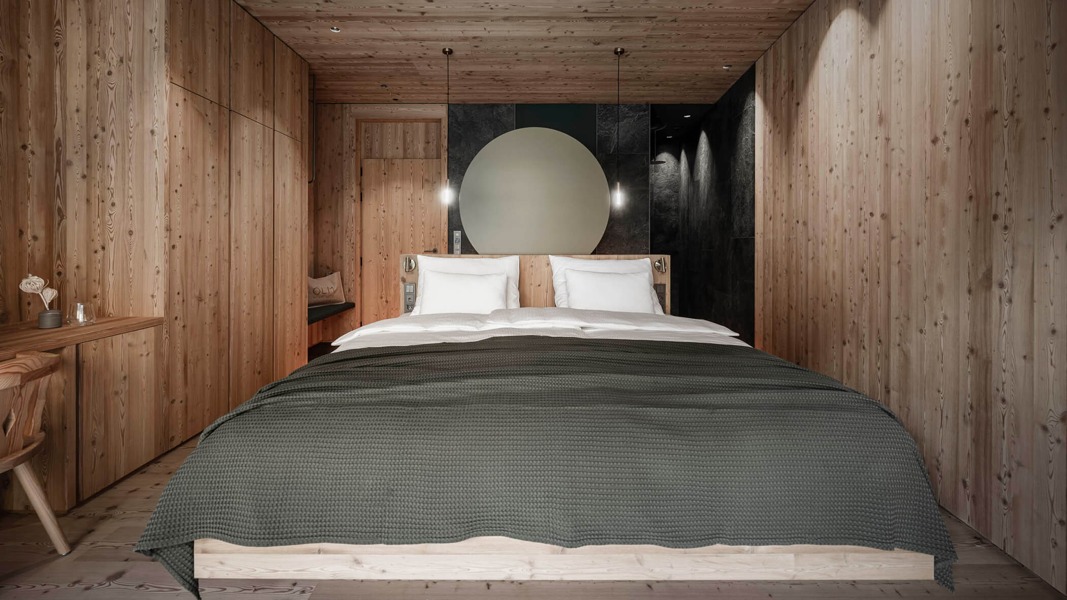 Großes gemütliches Kingsize-Bett mitten in der ApartSuite - OLM Nature Escape