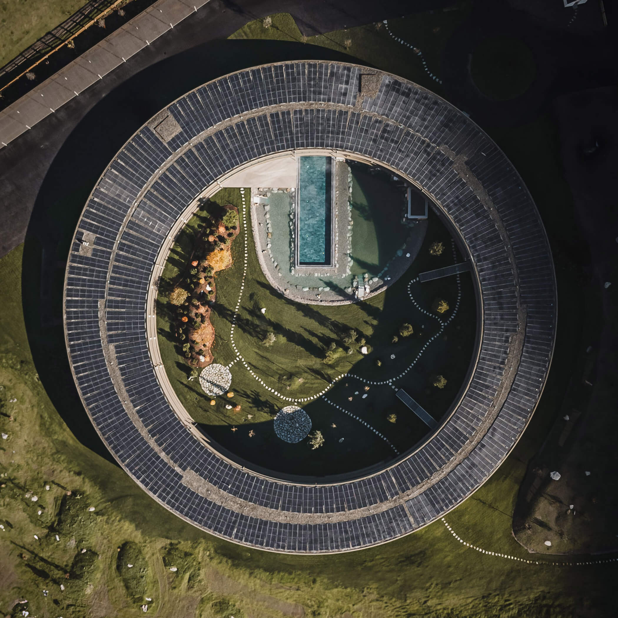 Vogelperspektive vom Aparthotel - OLM Nature Escape